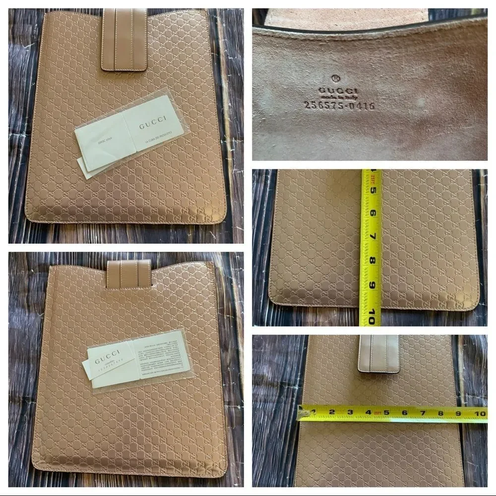 GUCCI 256575-0416 GG GUCCISSIMA LEATHER CARRIER SLEEVE/CASE for iPad etc.